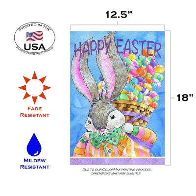 Toland Home Garden 12.5" x 18" Easter Bunny Basket Garden Flag Image 1