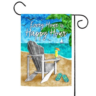 Toland Home Garden 12.5" x 18" Happy Hour Beach Garden Flag Image 1