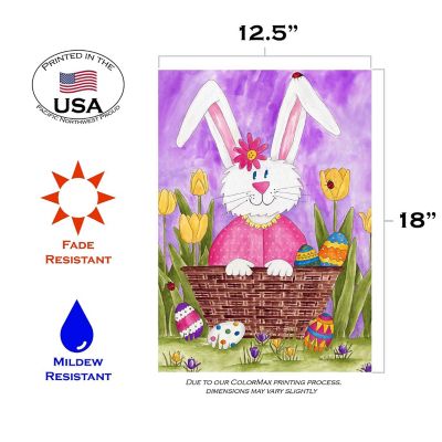 Toland Home Garden 12.5" x 18" Long Eared Bunny Garden Flag Image 1