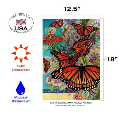 Toland Home Garden 12.5" x 18" Monarch Madness Garden Flag Image 1