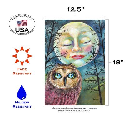 Toland Home Garden 12.5" x 18" Moonlit Owl Garden Flag Image 1