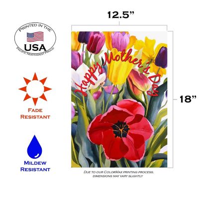 Toland Home Garden 12.5" x 18" Mothers Day Tulips Garden Flag Image 1
