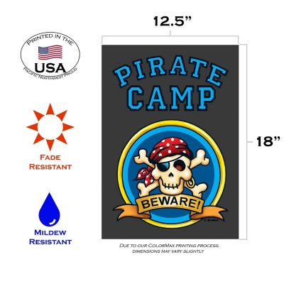 Toland Home Garden 12.5" x 18" Pirate Camp Garden Flag Image 1