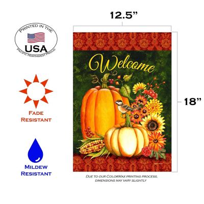 Toland Home Garden 12.5" x 18" Welcome Gourds Garden Flag Image 1