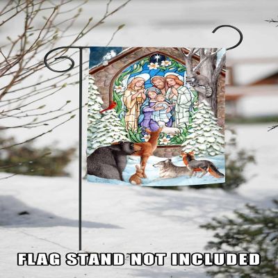 Toland Home Garden 12.5" x 18" Winter Nativity Garden Flag Image 2
