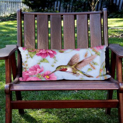 Toland Home Garden 12" x 19" Hummingbirds with Pink 12 x 19 Inch Indoor/Outdoor Pillow Case Image 2