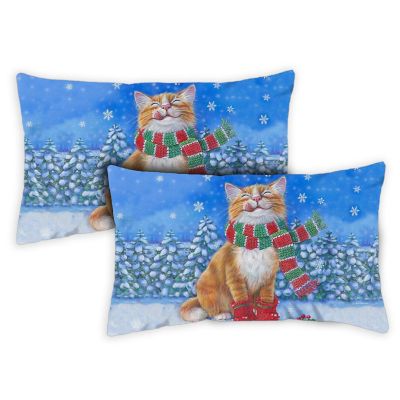 Toland Home Garden 12" x 19" Kitten Mittens 12 x 19 Inch Indoor/Outdoor Pillow Case Image 1