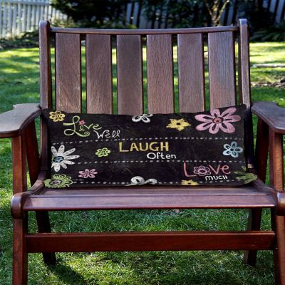 Toland Home Garden 12" x 19" Live Laugh Love Chalkboard 12 x 19 Inch Indoor/Outdoor Pillow Case Image 2