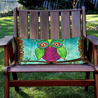 Toland Home Garden 12" x 19" Rainbow Owl 12 x 19 Inch Indoor/Outdoor Pillow Case Image 2