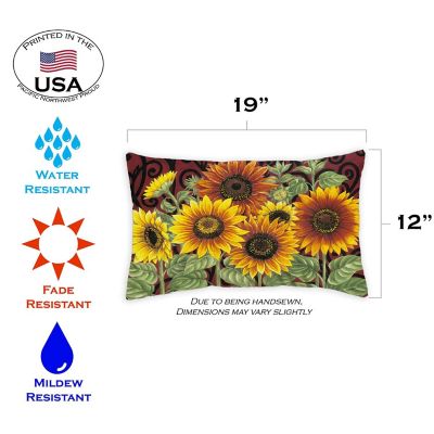 Toland Home Garden 12" x 19" Sunflower Medley 12 x 19 Inch Indoor/Outdoor Pillow Case Image 1
