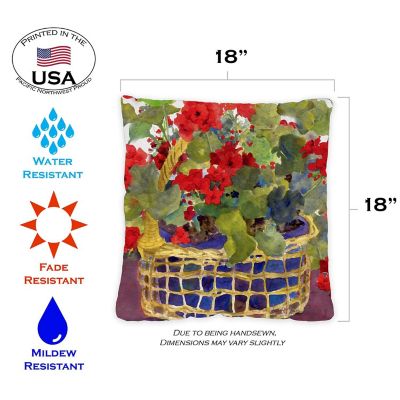 Toland Home Garden 18" x 18" Geranium Basket 18 x 18 Inch Indoor/Outdoor Pillow Case Image 1