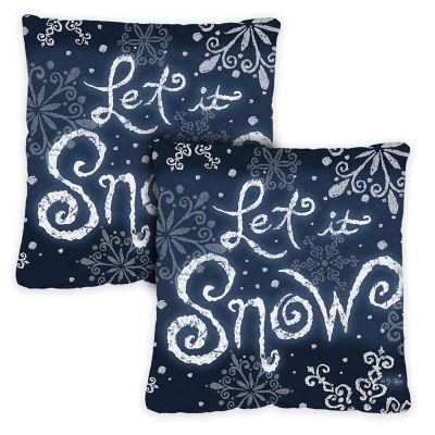 Toland Home Garden 18" x 18" Let It Snow 18 x 18 Inch Indoor/Outdoor Pillow Case Image 1