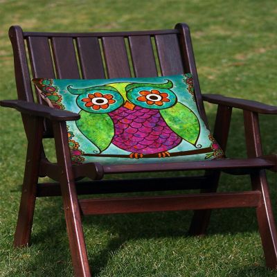 Toland Home Garden 18" x 18" Rainbow Owl 18 x 18 Inch Indoor/Outdoor Pillow Case Image 2
