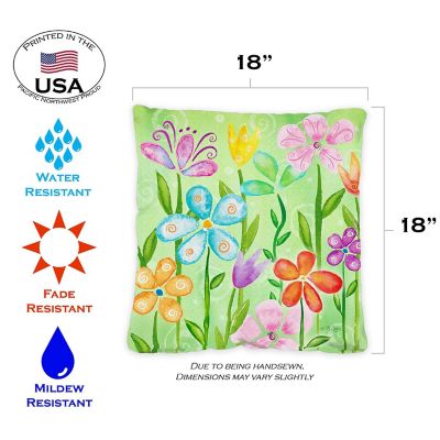 Toland Home Garden 18" x 18" Spring Blooms 18 x 18 Inch Indoor/Outdoor Pillow Case Image 1