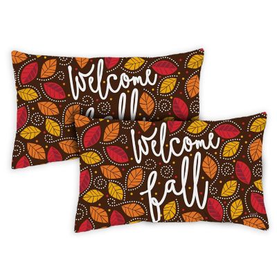 Toland Home Garden 18" x 18" Welcome Fall Leaves 12 x 19 Inch Indoor/Outdoor Pillow Case Image 1
