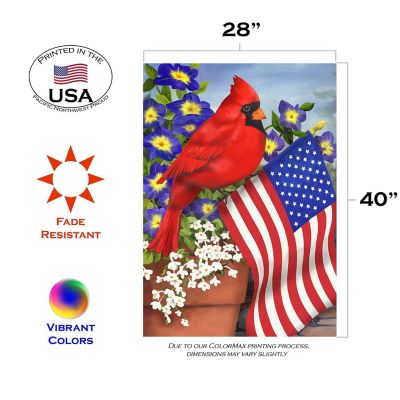 Toland Home Garden 28" x 40" American Cardinal House Flag Image 1