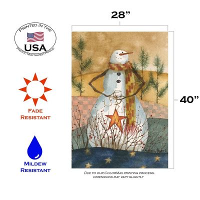 Toland Home Garden 28" x 40" Americana Snowman House Flag Image 1