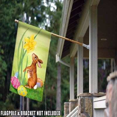 Toland Home Garden 28" x 40" Bunny Daffodil House Flag Image 2