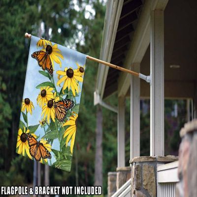 Toland Home Garden 28" x 40" Coneflowers and Monarchs House Flag Image 2