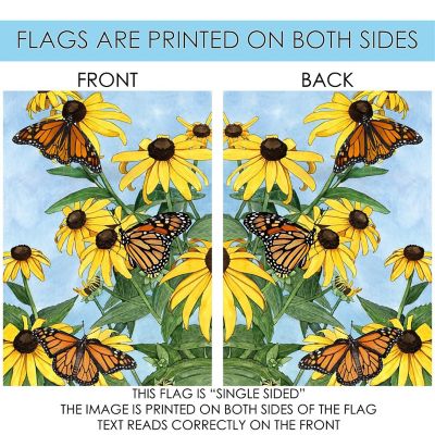 Toland Home Garden 28" x 40" Coneflowers and Monarchs House Flag Image 3
