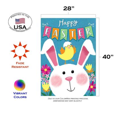 Toland Home Garden 28" x 40" Easter Bunny Banner Double Sided House Flag Image 1