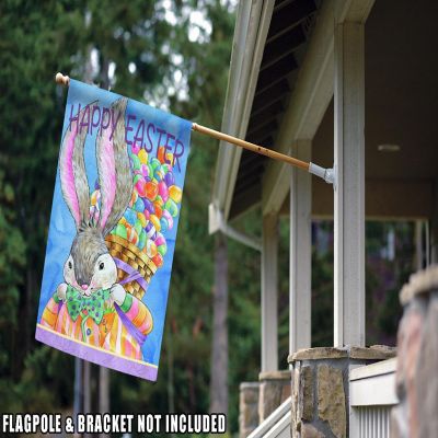 Toland Home Garden 28" x 40" Easter Bunny Basket House Flag Image 2