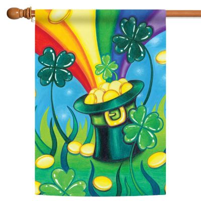 Toland Home Garden 28" x 40" Hat 'O Gold St Patrick's Day House Flag Image 1