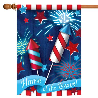 Toland Home Garden 28" x 40" Home Of The Brave House Flag Image 1
