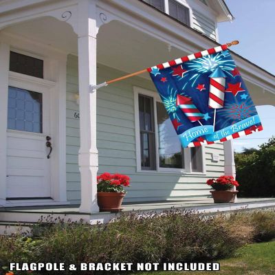 Toland Home Garden 28" x 40" Home Of The Brave House Flag Image 2
