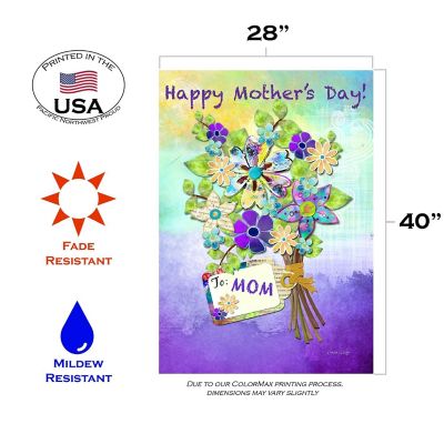 Toland Home Garden 28" x 40" Mothers Day Bouquet House Flag Image 1