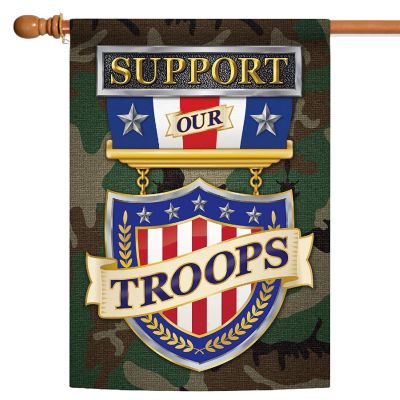 Toland Home Garden 28" x 40" Support Our Troops House Flag Image 1
