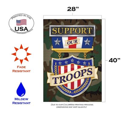 Toland Home Garden 28" x 40" Support Our Troops House Flag Image 1