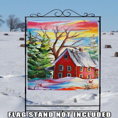 Toland Home Garden 28" x 40" Winter Farmhouse House Flag Image 2