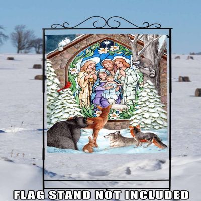 Toland Home Garden 28" x 40" Winter Nativity House Flag Image 2