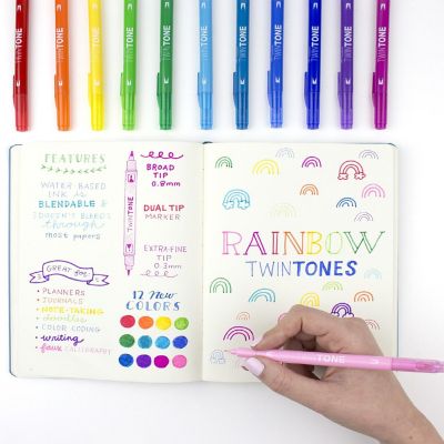 Tombow Twintone Marker Set 12/Pkg-Rainbow Image 1