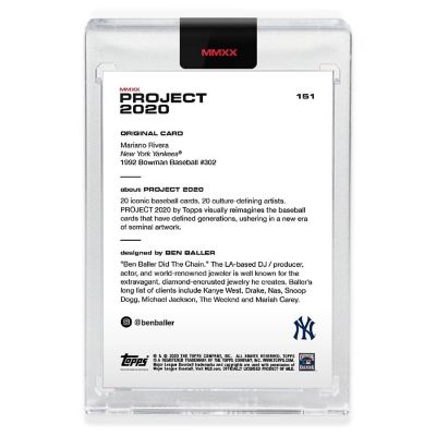 Topps PROJECT 2020 Card 151 - 1992 Mariano Rivera by Ben Baller Image 1