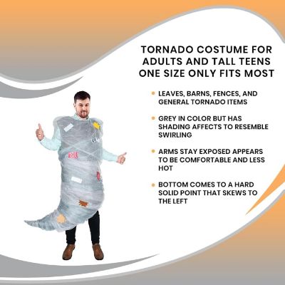 Tornado Costume For Adults and Tall Teens One Size Only Fits Most Image 1