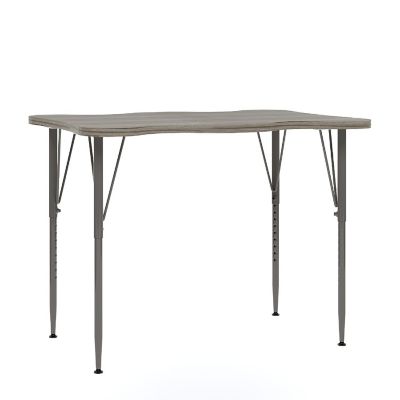 Tot Mate My Place Rectangular Table, Adjustable Height 21" to 30", Ready-To-Assemble (Shadow Elm Gray) Image 1
