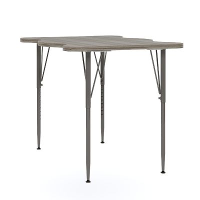 Tot Mate My Place Rectangular Table, Adjustable Height 21" to 30", Ready-To-Assemble (Shadow Elm Gray) Image 2