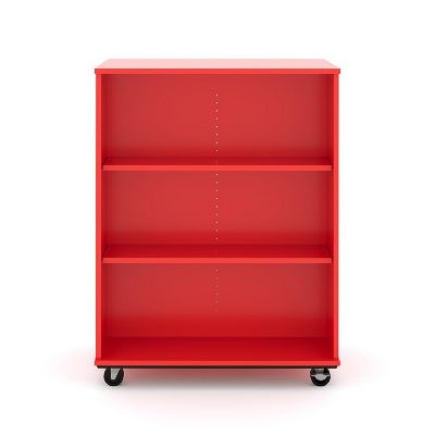 Tot Mate Open Double Sided Mobile Storage Locker, Fully Assembled Classroom Bookshelf, 36 in. W x 23 in. D x 48 in. H, (Red) Image 1