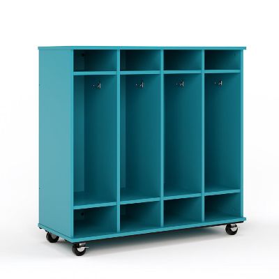 Tot Mate Open Mobile Storage Locker, Fully Assembled Classroom Bookshelf, 36 in. W x 23 in. D x 48 in. H, (Ocean) Image 1