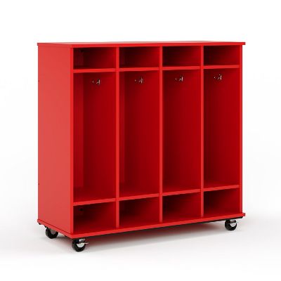 Tot Mate Open Mobile Storage Locker, Fully Assembled Classroom Bookshelf, 36 in. W x 23 in. D x 48 in. H, (Red) Image 1