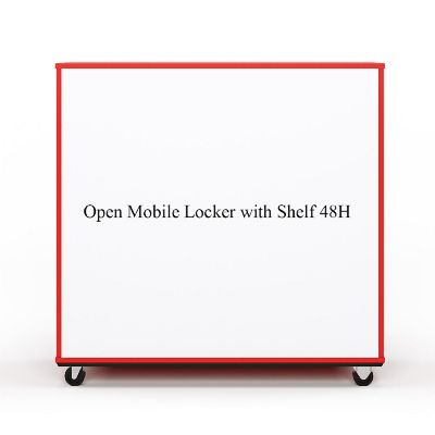Tot Mate Open Mobile Storage Locker, Fully Assembled Classroom Bookshelf, 36 in. W x 23 in. D x 48 in. H, (Red) Image 2
