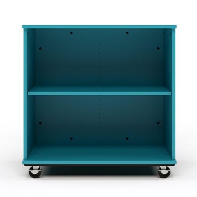 Tot Mate Open Single Sided Mobile Storage Locker, Fully Assembled Classroom Bookshelf, 36 in. W x 23 in. D x 36 in. H, (Ocean) Image 1