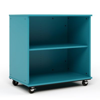 Tot Mate Open Single Sided Mobile Storage Locker, Fully Assembled Classroom Bookshelf, 36 in. W x 23 in. D x 36 in. H, (Ocean) Image 3
