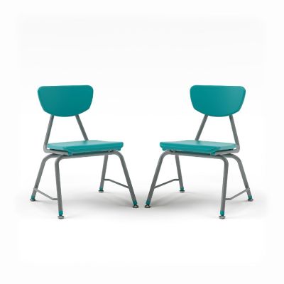 Tot Mate Versa Kids Chairs, Set of 2, Stackable, Childrens Chair Fourth to Sixth Grade Classroom Seating for School (16" Seat Height, Turquoise) Image 1