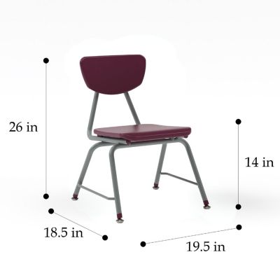 Tot Mate Versa Kids Chairs, Set of 2, Stackable, Childrens Chair Kindergarten to Third Grade Classroom Seating for School (14" Seat Height, Purple) Image 1