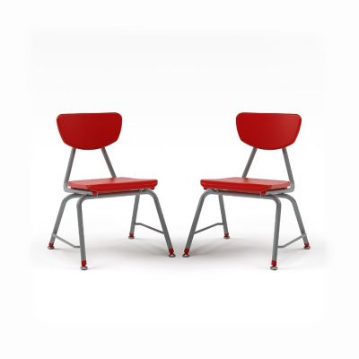 Tot Mate Versa Kids Chairs, Set of 2, Stackable, Childrens Chair Kindergarten to Third Grade Classroom Seating for School (14" Seat Height, Red) Image 1