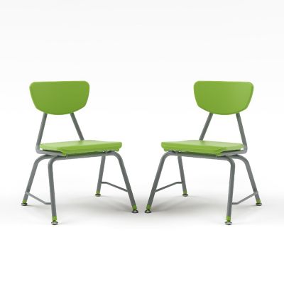 Tot Mate Versa Kids Chairs, Set of 2, Stackable, Student Chair Classroom Seating for School, Office, Dorms, Reception, Waiting Rooms (18" Seat Height, Green) Image 1