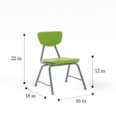 Tot Mate Versa Kids Chairs, Set of 2, Stackable, Young Child Size Chair Preschool to Kindergarten Classroom Seating for School (12" Seat Height, Green) Image 1